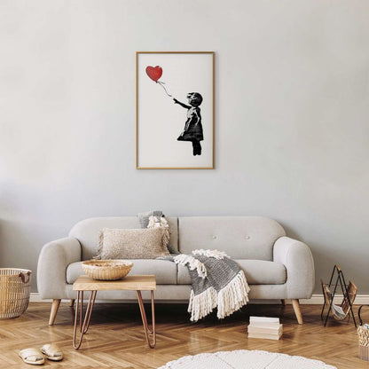 Artgeist Banksy-plakat: Pige 40 x 60 cm med gyldent ramme, 1 stk