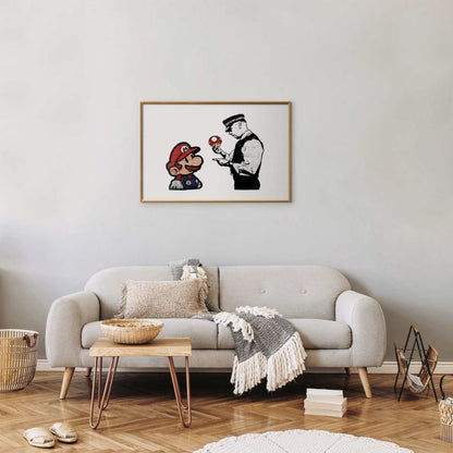 Artgeist Banksy plakat: Svampeplukker 30 x 21 cm med guldramme, 1 stk