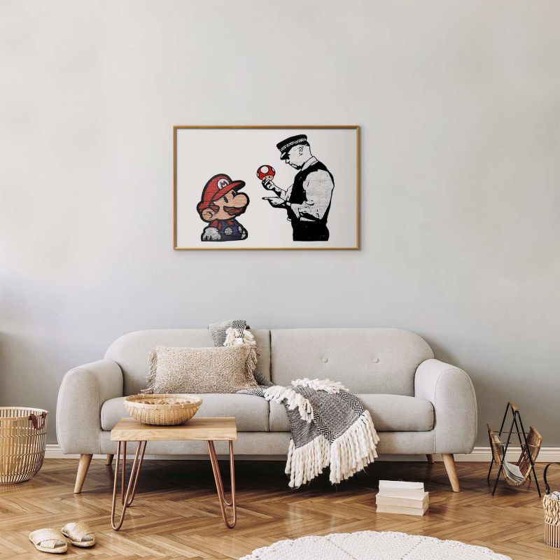 Artgeist Banksy plakat: Svampeplukker 30x21 cm med guldramme, 1 stk