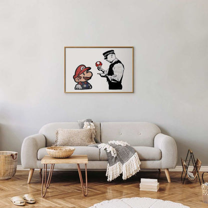 Artgeist Banksy plakat: Svampeplukker 30x21 cm med guldramme, 1 stk