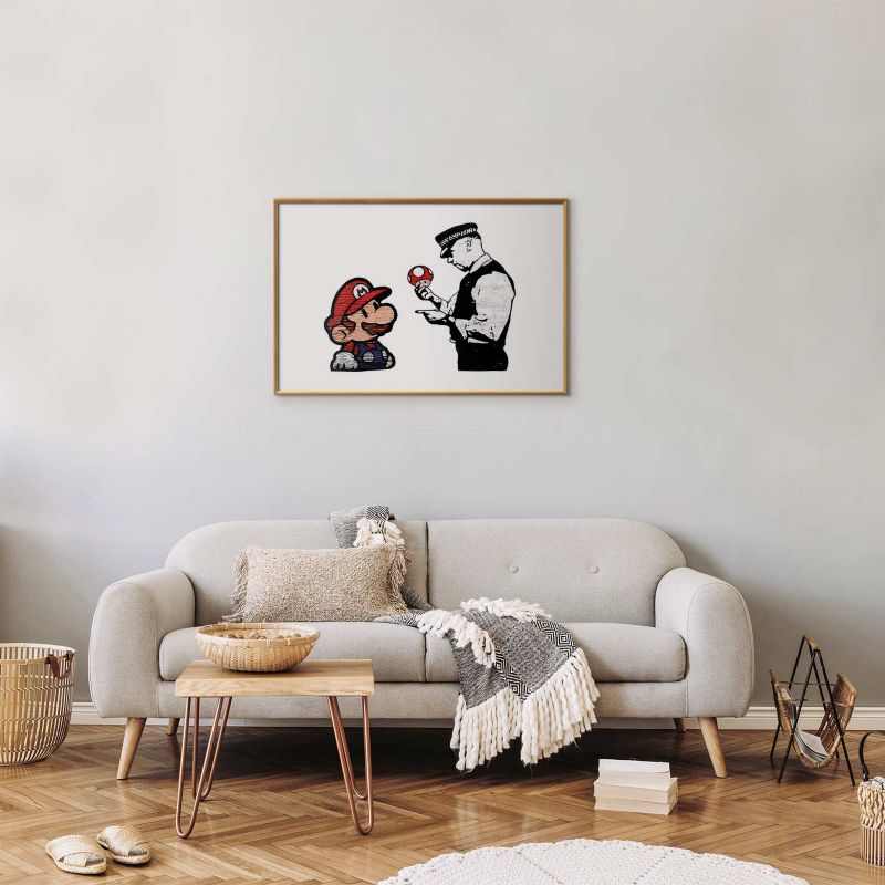 Artgeist Banksy-plakat: Svampeplukker 42 x 29,7 cm med guldramme, 1 stk