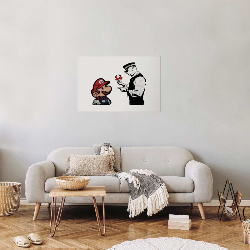 Artgeist Banksy plakat: Svampeplukker 90 x 60 cm uden ramme, 1 stk