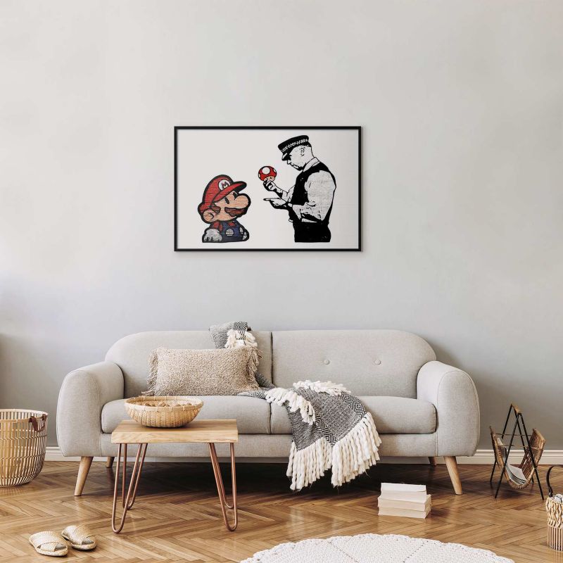 Artgeist Banksy plakat: Svampeplukker 90 x 60 cm med sort ramme, 1 stk