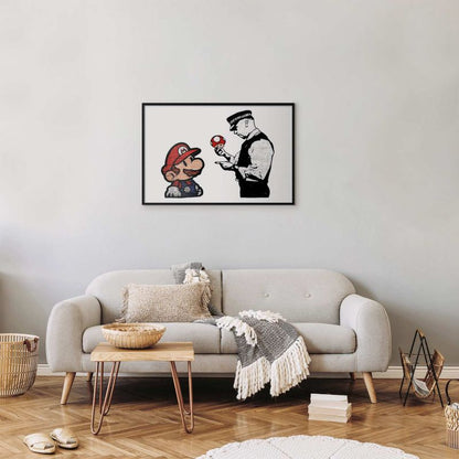 Artgeist Banksy plakat: Svampeplukker 90 x 60 cm med sort ramme, 1 stk