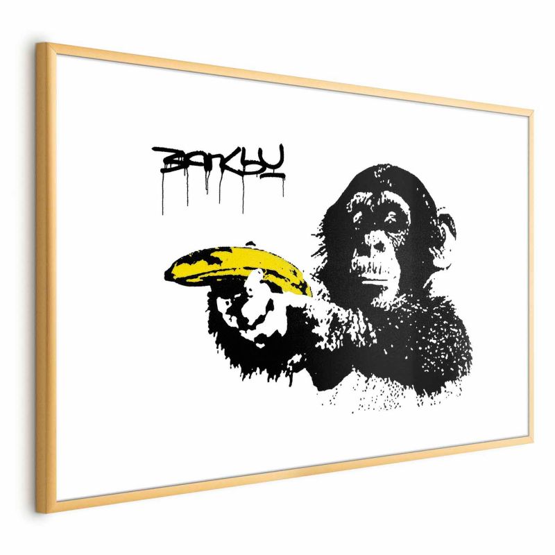Artgeist Banksy-plakat: Abe 42 x 29,7 cm med guldramme, 1 stk