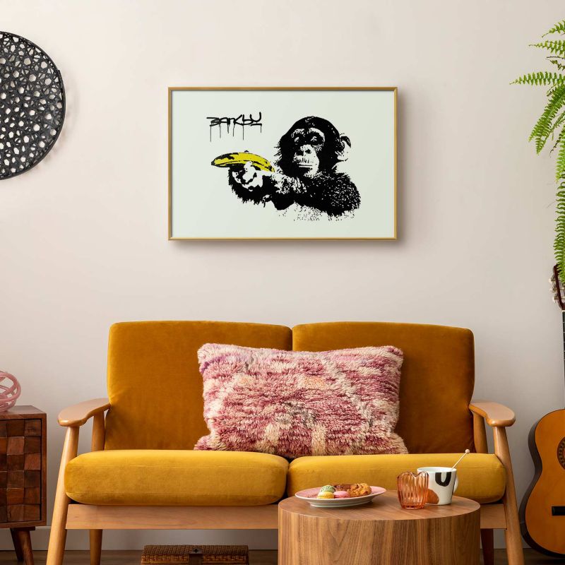 Artgeist Banksy-plakat: Abe 42 x 29,7 cm med guldramme, 1 stk