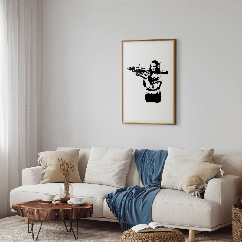 Artgeist Banksy Mona Lisa plakat 40 x 60 cm med guldramme, 1 stk