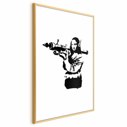 Artgeist Banksy Mona Lisa plakat 60 x 90 cm med guldramme, 1 stk