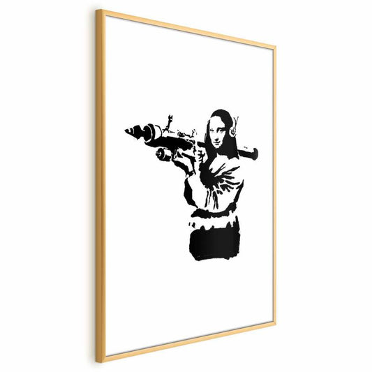 Artgeist Banksy Mona Lisa plakat 60 x 90 cm med guldramme, 1 stk