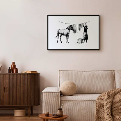 Artgeist Banksy-plakat: Vask 30x21 cm med sort ramme, 1 stk