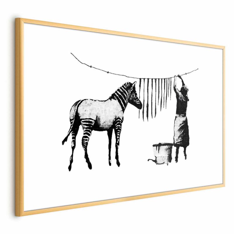 Artgeist Banksy plakat: Vask 42 x 29,7 cm med guldramme, 1 stk