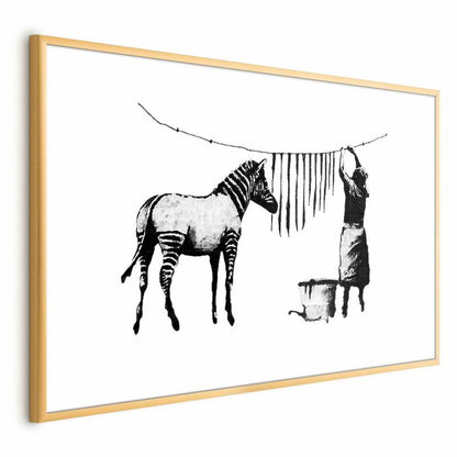 Artgeist Banksy plakat: Vask 42 x 29,7 cm med guldramme, 1 stk
