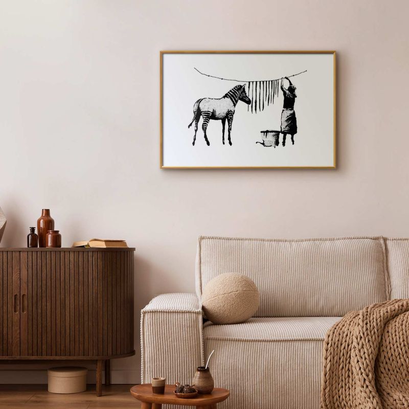 Artgeist Banksy plakat: Vask 42 x 29,7 cm med guldramme, 1 stk