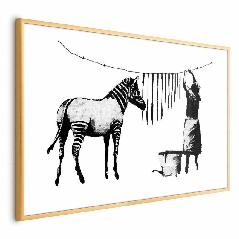 Artgeist Banksy plakat: Vask 42 x 29,7 cm med guldramme, 1 stk
