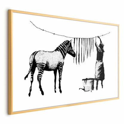 Artgeist Banksy plakat: Vask 42 x 29,7 cm med guldramme, 1 stk