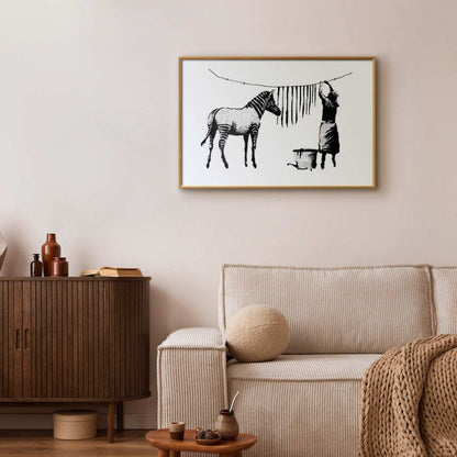 Artgeist Banksy plakat: Vask 42 x 29,7 cm med guldramme, 1 stk