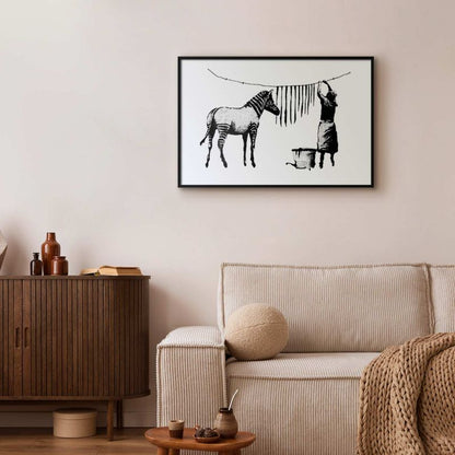 Artgeist Banksy plakat: Vask 60 x 40 cm med sort ramme, 1 stk