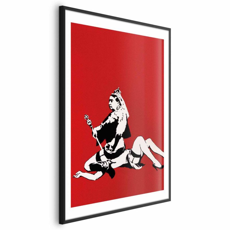 Artgeist Banksy-plakat: Queen Victoria 29,7 x 42 cm med sort ramme, 1 stk