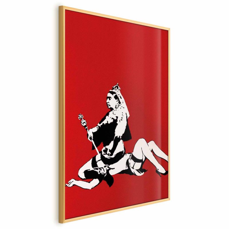 Artgeist Banksy plakat: Dronning Victoria 29,7x42 cm med guldramme, 1 stk
