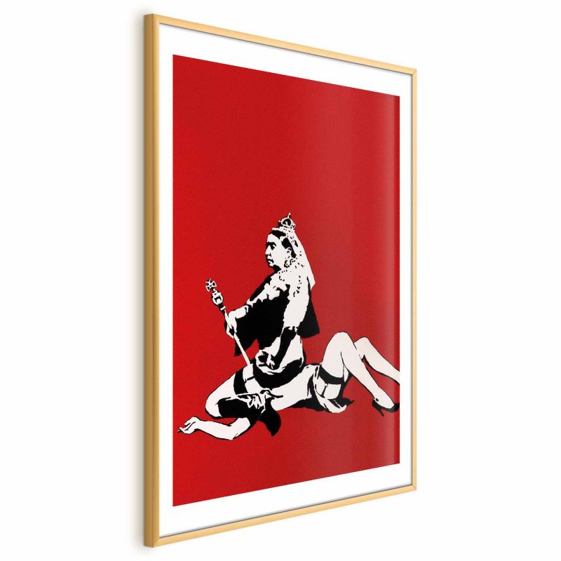 Artgeist Banksy plakat: Dronning Victoria 29,7x42 cm med guldramme, 1 stk