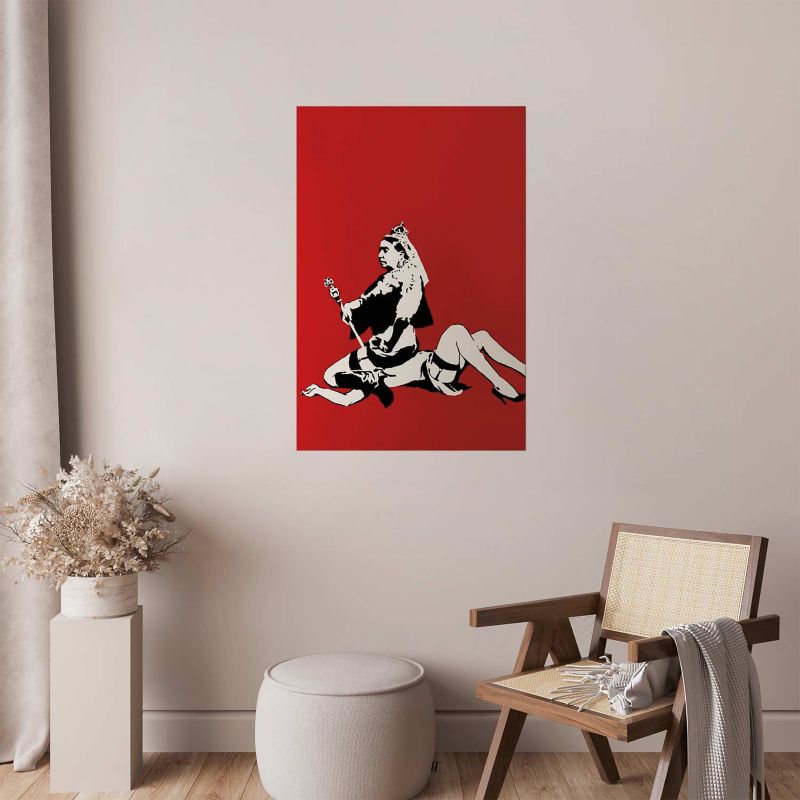 Artgeist Banksy plakat: Dronning Victoria 40x60 cm uden ramme, 1 stk