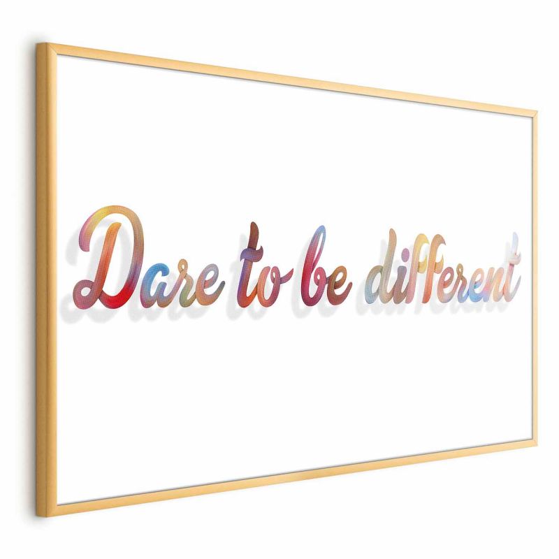 Artgeist plakat Be different 30 x 21 cm med guldramme, 1 stk
