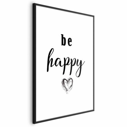 Artgeist Be happy plakat 60x90 cm med sort ramme, 1 stk