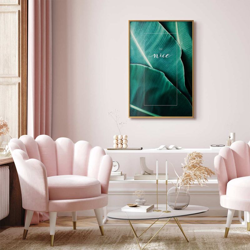 Artgeist Be nice plakat 29,7 x 42 cm med guldramme, 1 stk