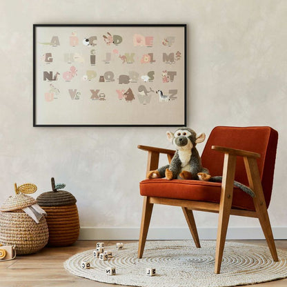 Artgeist plakat Beige alfabet 60 x 40 cm med sort ramme, 1 stk