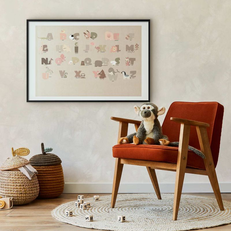 Artgeist plakat Beige alfabet 90 x 60 cm med sort ramme, 1 stk