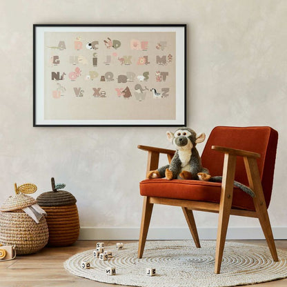 Artgeist plakat Beige alfabet 90 x 60 cm med sort ramme, 1 stk