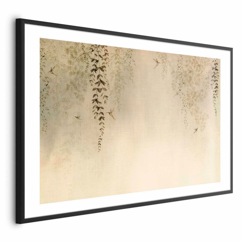 Artgeist plakat Beige kolibrier 30x21 cm med sort ramme, 1 stk