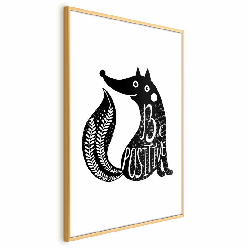 Plakat Artgeist Be positive 40 x 60 cm med guldramme, 1 stk