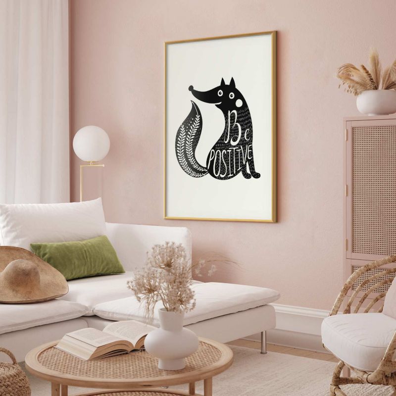 Plakat Artgeist Be positive 40 x 60 cm med guldramme, 1 stk