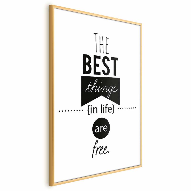 Artgeist plakat Best things in life 29,7 x 42 cm med guldramme, 1 stk