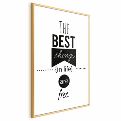 Artgeist plakat Best things in life 29,7 x 42 cm med guldramme, 1 stk