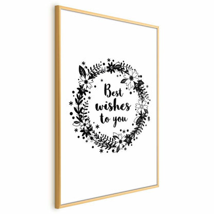 Artgeist Best wishes plakat 21x30 cm med guldramme, 1 stk