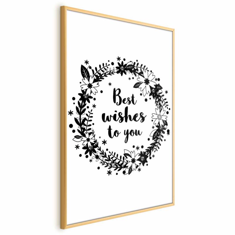 Artgeist Best wishes plakat 29,7 x 42 cm med guldramme, 1 stk