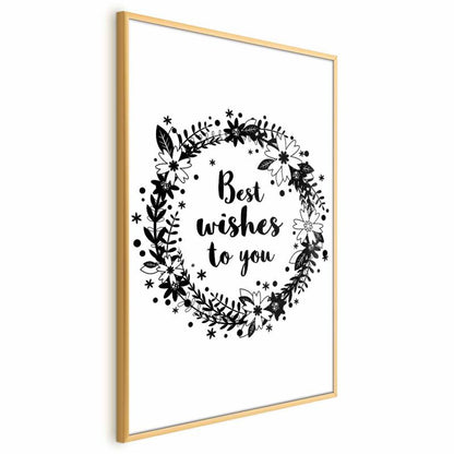 Artgeist Best wishes plakat 29,7 x 42 cm med guldramme, 1 stk