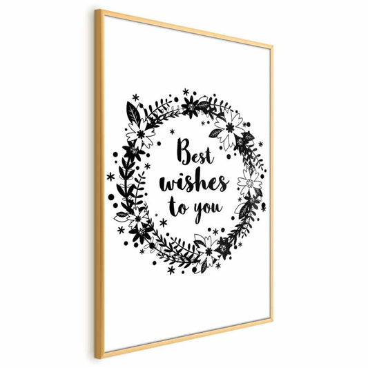 Artgeist Best wishes plakat 29,7 x 42 cm med guldramme, 1 stk