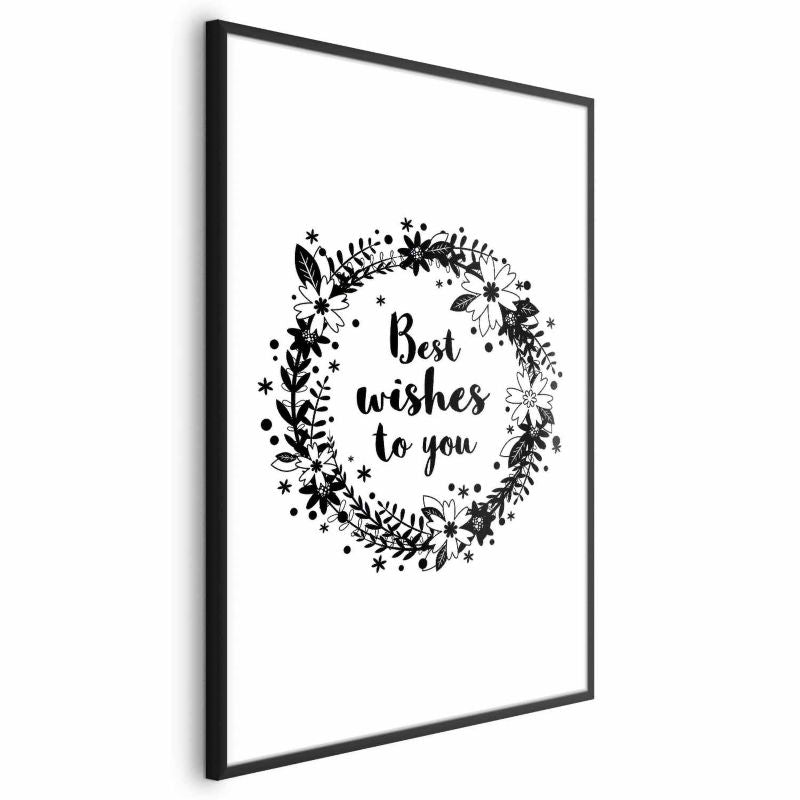 Artgeist Best wishes plakat 60x90 cm med sort ramme, 1 stk
