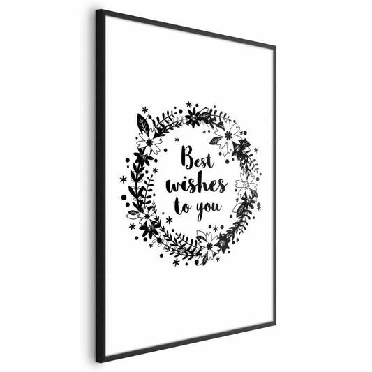 Artgeist Best wishes plakat 60x90 cm med sort ramme, 1 stk