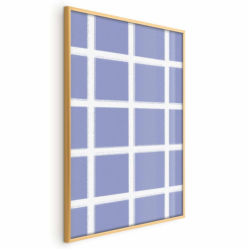 Artgeist plakat hvide linjer 40x60 cm med guldramme, 1 stk