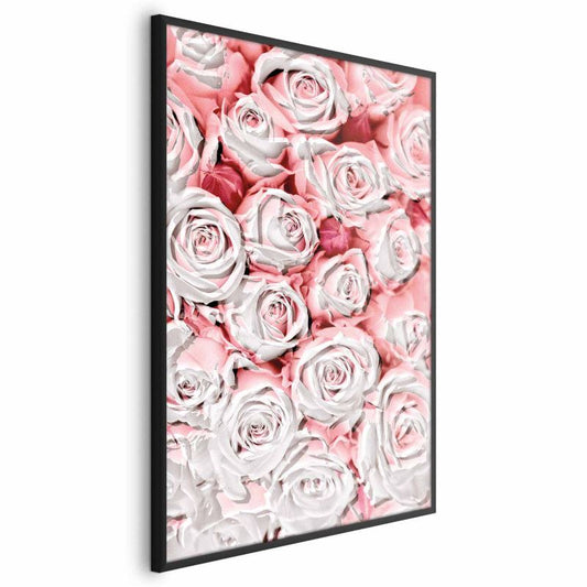 Artgeist plakat hvide roser 40x60 cm med sort ramme, 1 stk