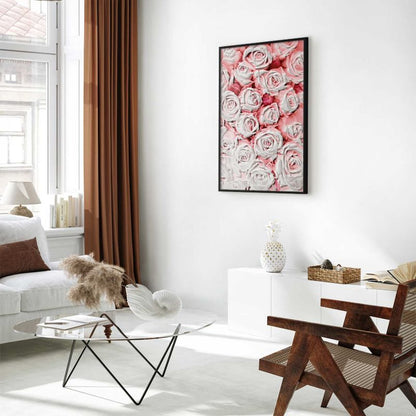Artgeist plakat hvide roser 40x60 cm med sort ramme, 1 stk