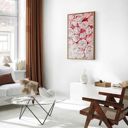 Artgeist plakat hvide roser 60x90 cm med guldramme 1 stk