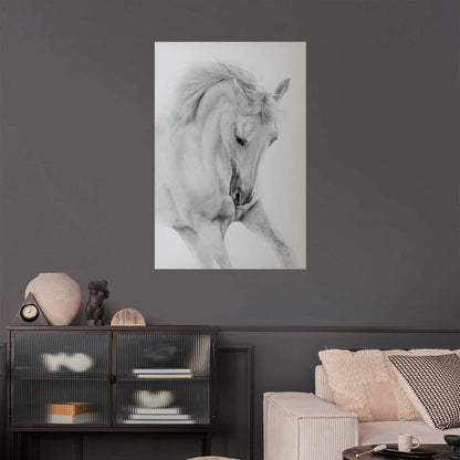 Artgeist plakat hvid hest 29,7 x 42 cm uden ramme, 1 stk
