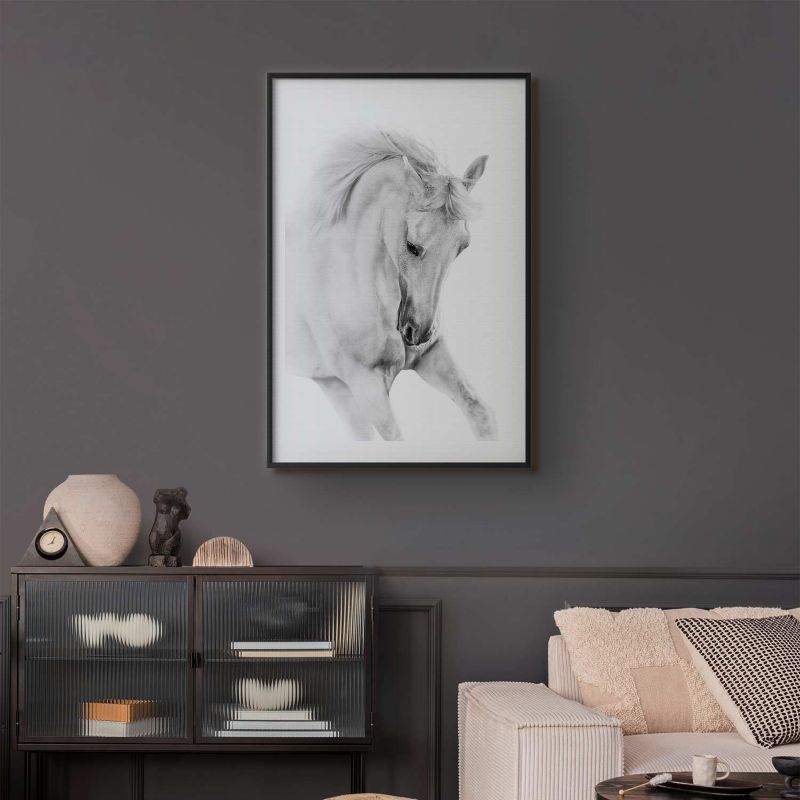 Artgeist plakat Hvid hest 60x90 cm med sort ramme, 1 stk