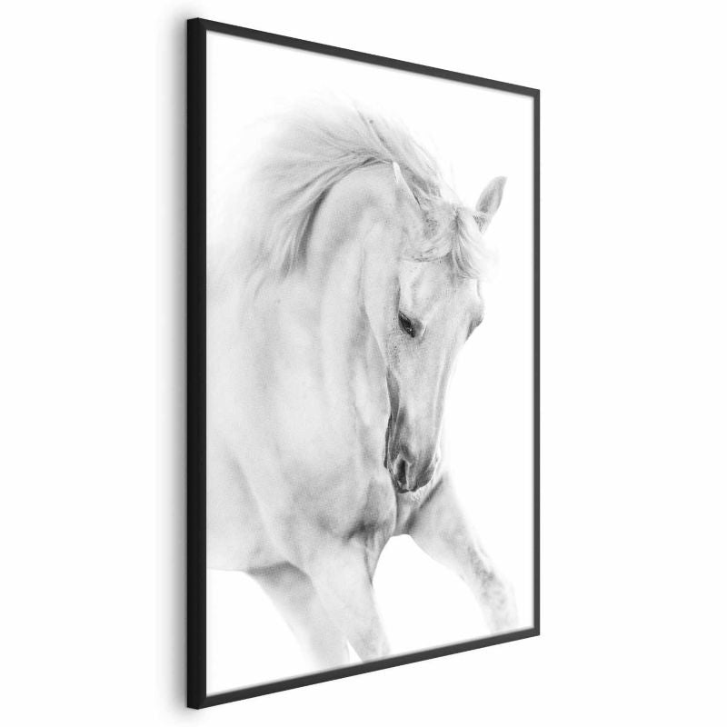 Artgeist plakat Hvid hest 60x90 cm med sort ramme, 1 stk
