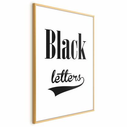 Plakat Artgeist Black letters 21x30 cm med guldramme, 1 stk
